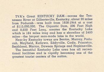 1952 Great Kentucky Dam / Beautiful Kentucky Lake #NNO Tow of Cars and Gasoline, Kentucky Lake Back
