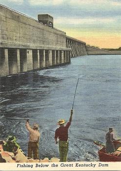 1952 Great Kentucky Dam / Beautiful Kentucky Lake #NNO Fishing Below the Great Kentucky Dam Front
