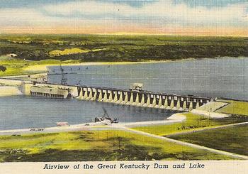 1952 Great Kentucky Dam / Beautiful Kentucky Lake #NNO Airview of the Great Kentucky Dam and Lake Front