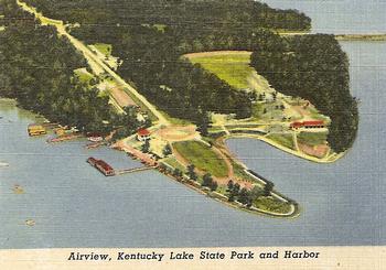 1952 Great Kentucky Dam / Beautiful Kentucky Lake #NNO Airview, Kentucky Lake State Park and Harbor Front