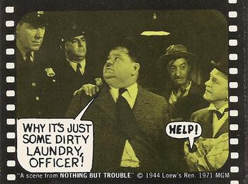 1975 Fleer Hollywood Slap-Stickers #NNO Why it's just some dirty laundry, Officer! -- Help! / Laurel & Hardy: Nothing But Trouble Front