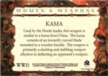 2007 Rittenhouse Xena Dangerous Liasons - Women and Weapons #WW15 Kama Back