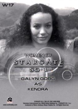 2008 Rittenhouse Stargate SG-1 Season 10 - Women of Stargate #W17 Galyn Gorg Back