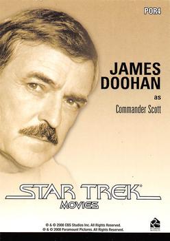 2008 Rittenhouse Star Trek Movies In Motion - Portraits #POR4 James Doohan as Commander Scott Back