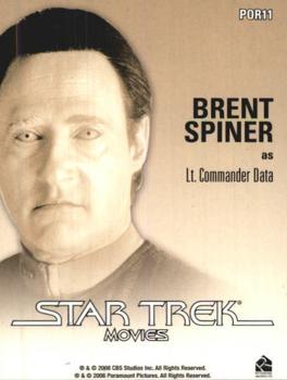 2008 Rittenhouse Star Trek Movies In Motion - Portraits #POR11 Brent Spiner as Data Back