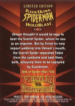 1995 Fleer Ultra Spider-Man - HoloBlast #6 Venom vs. Scarlet Spider Back