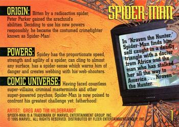 1995 Fleer Ultra Spider-Man - Gold Foil Signature Series #1 Spider-Man Back
