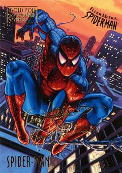 1995 Fleer Ultra Spider-Man - Gold Foil Signature Series #1 Spider-Man Front
