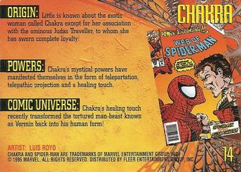 1995 Fleer Ultra Spider-Man - Gold Foil Signature Series #14 Chakra Back