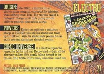 1995 Fleer Ultra Spider-Man - Gold Foil Signature Series #21 Electro Back