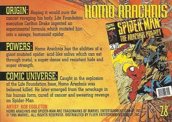 1995 Fleer Ultra Spider-Man - Gold Foil Signature Series #28 Homo Arachnis Back