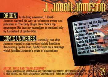 1995 Fleer Ultra Spider-Man - Gold Foil Signature Series #29 J. Jonah Jameson Back