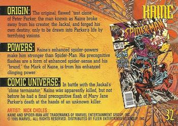 1995 Fleer Ultra Spider-Man - Gold Foil Signature Series #32 Kaine Back