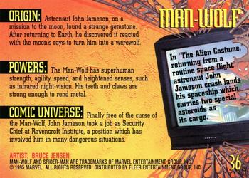 1995 Fleer Ultra Spider-Man - Gold Foil Signature Series #36 Man-Wolf Back