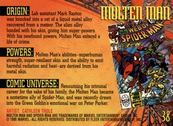 1995 Fleer Ultra Spider-Man - Gold Foil Signature Series #38 Molten Man Back