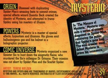 1995 Fleer Ultra Spider-Man - Gold Foil Signature Series #39 Mysterio Back