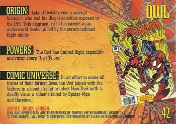1995 Fleer Ultra Spider-Man - Gold Foil Signature Series #42 Owl Back