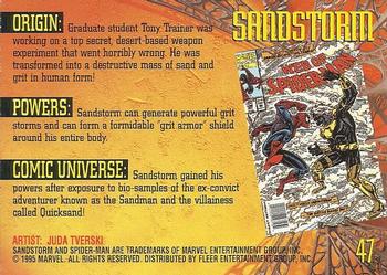 1995 Fleer Ultra Spider-Man - Gold Foil Signature Series #47 Sandstorm Back