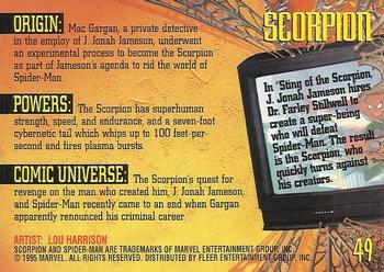 1995 Fleer Ultra Spider-Man - Gold Foil Signature Series #49 Scorpion Back