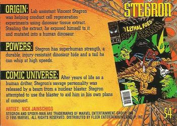 1995 Fleer Ultra Spider-Man - Gold Foil Signature Series #54 Stegron Back