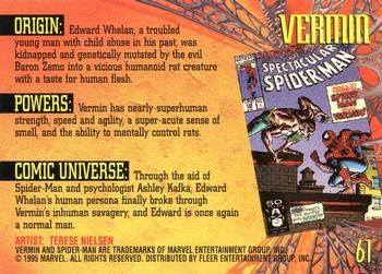 1995 Fleer Ultra Spider-Man - Gold Foil Signature Series #61 Vermin Back