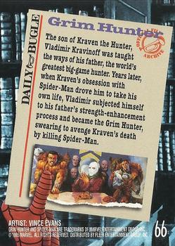 1995 Fleer Ultra Spider-Man - Gold Foil Signature Series #66 Grim Hunter Back