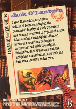 1995 Fleer Ultra Spider-Man - Gold Foil Signature Series #73 Jack O'Lantern Back