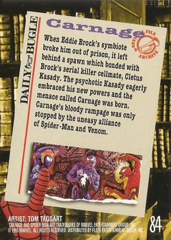 1995 Fleer Ultra Spider-Man - Gold Foil Signature Series #84 Carnage Back
