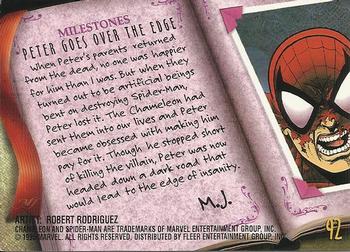 1995 Fleer Ultra Spider-Man - Gold Foil Signature Series #92 Pursuit Back