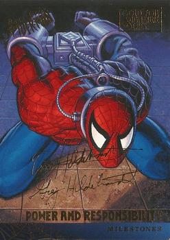 1995 Fleer Ultra Spider-Man - Gold Foil Signature Series #93 Power and Responsibility Front