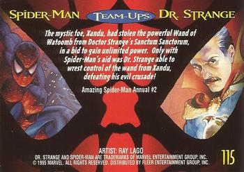 1995 Fleer Ultra Spider-Man - Gold Foil Signature Series #115 Dr. Strange Back