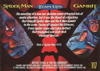 1995 Fleer Ultra Spider-Man - Gold Foil Signature Series #117 Gambit Back