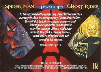 1995 Fleer Ultra Spider-Man - Gold Foil Signature Series #118 Ghost Rider Back