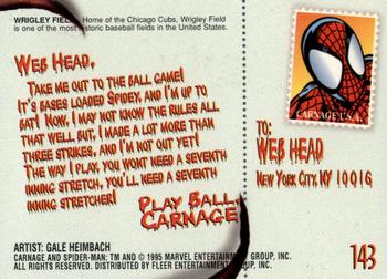 1995 Fleer Ultra Spider-Man - Gold Foil Signature Series #143 Wrigley Field Back