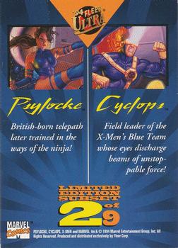 1994 Ultra X-Men - Team Portrait #2 Psylocke / Cyclops Back