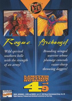 1994 Ultra X-Men - Team Portrait #4 Rogue / Archangel Back