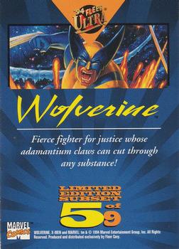 1994 Ultra X-Men - Team Portrait #5 Wolverine Back