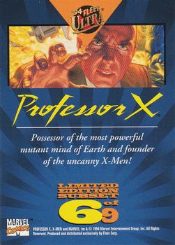 1994 Ultra X-Men - Team Portrait #6 Professor X Back