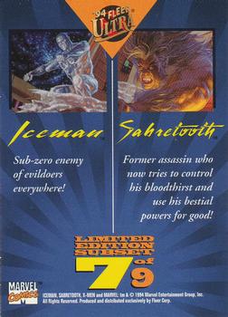 1994 Ultra X-Men - Team Portrait #7 Iceman / Sabretooth Back