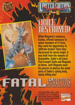1994 Ultra X-Men - Fatal Attractions #2 Cable Destroyed! Back