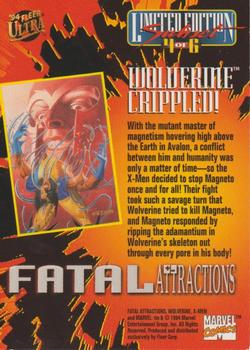 1994 Ultra X-Men - Fatal Attractions #4 Wolverine Crippled! Back