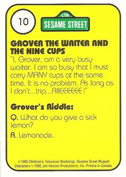 1992 Idolmaker Sesame Street #10 Grover 9 Cups Back