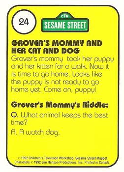 1992 Idolmaker Sesame Street #24 C and D Grover's Mommy and her Cat and Dog Back