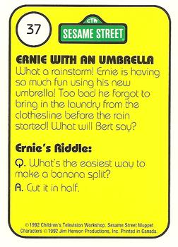 1992 Idolmaker Sesame Street #37 U Ernie with an Umbrella Back