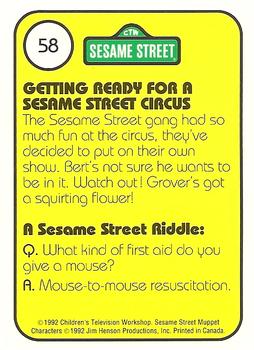 1992 Idolmaker Sesame Street #58 The gang gets ready for their own circus Back