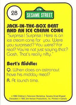 1992 Idolmaker Sesame Street #28 I Ice Cream, and J Jack-in-the-Box Back