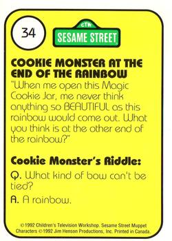 1992 Idolmaker Sesame Street #34 R Cookie at the end of the Rainbow Back