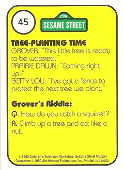 1992 Idolmaker Sesame Street #45 The girls help Grover plant a little tree Back