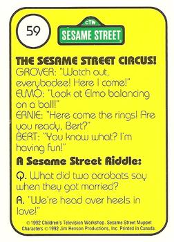 1992 Idolmaker Sesame Street #59 The Sesame Street performers are great Back