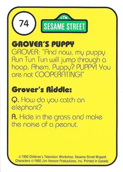 1992 Idolmaker Sesame Street #74 Grover's puppy Back